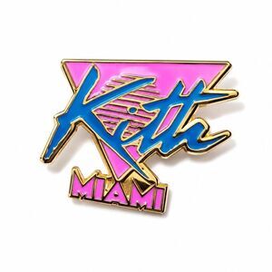 Kith Miami Store Exclusive Premium Enamel Pin Pink Blue Gold Logo NWT Rare